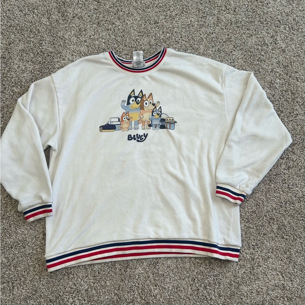 Bluey Character Crewneck Sweater - White